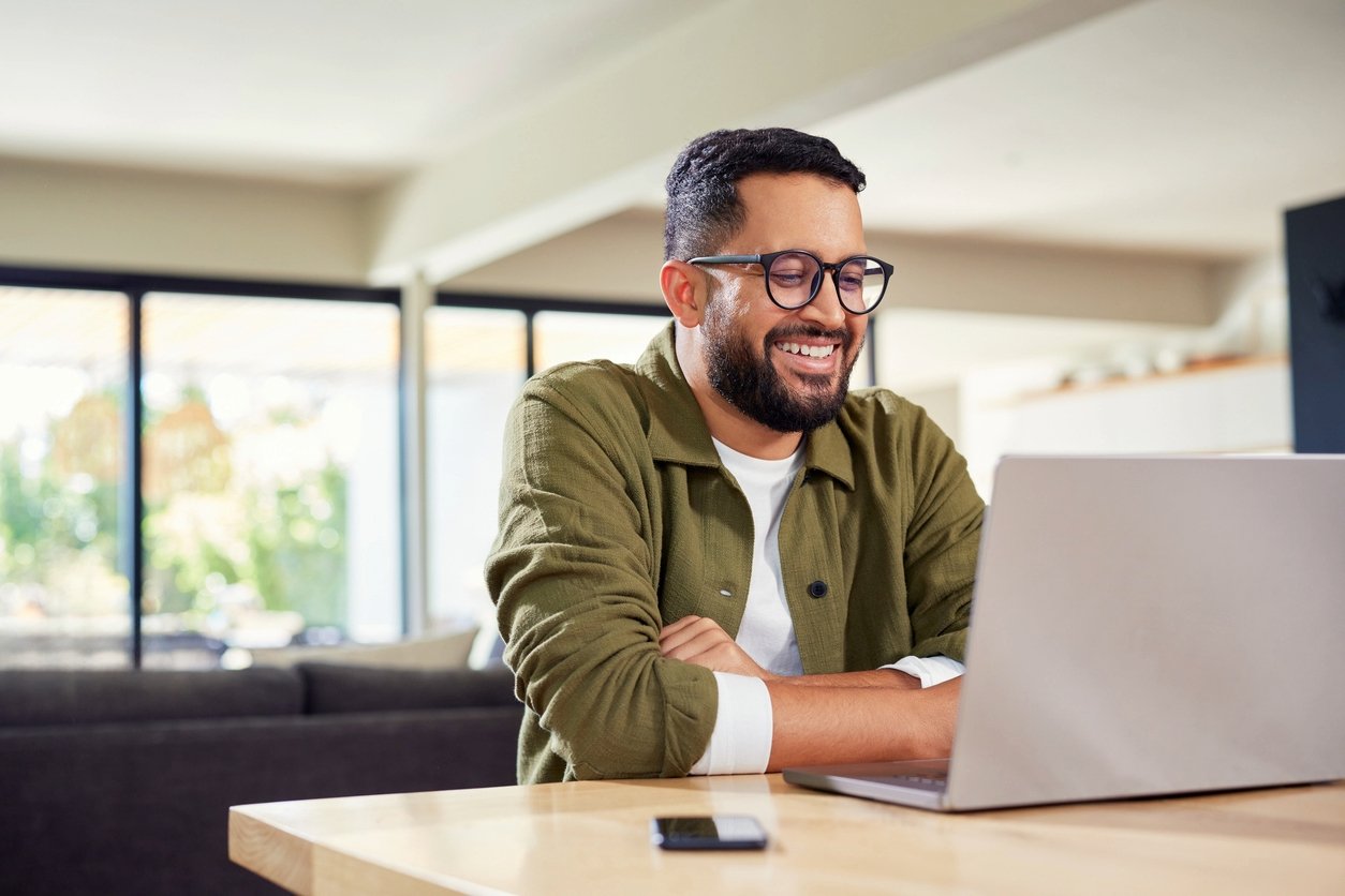 young man at laptop